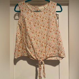 Cynthia Rowley linen sleeveless floral top - M
